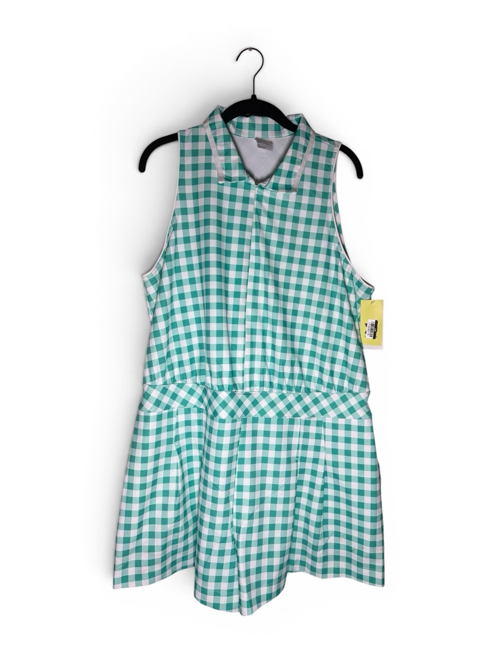 All In Motion Green Gingham Golf Romper XL UPF 50+ Pockets NWT
